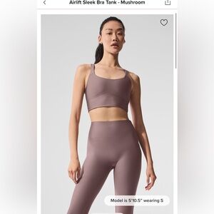 Alo Airlift Sleek Bra Tank - Mushroom